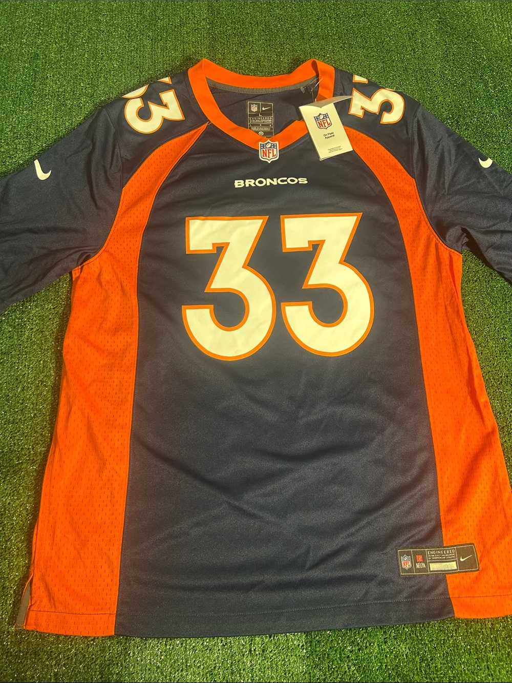 Nike Broncos #33 Javonte Williams Navy and Orange Men's Football Jersey